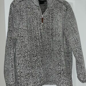 Gray Sherpa Quarter-Zip Pullover